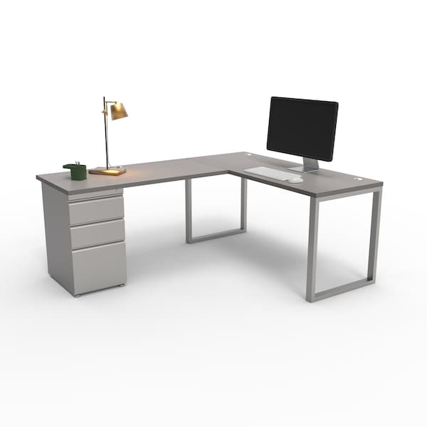 We'Re It Connect It L-Shaped Desk, 77 in D X 30 in H, 60 in W X Thermally Fused Laminate DI60304824L1BBF-BS-8827 - main